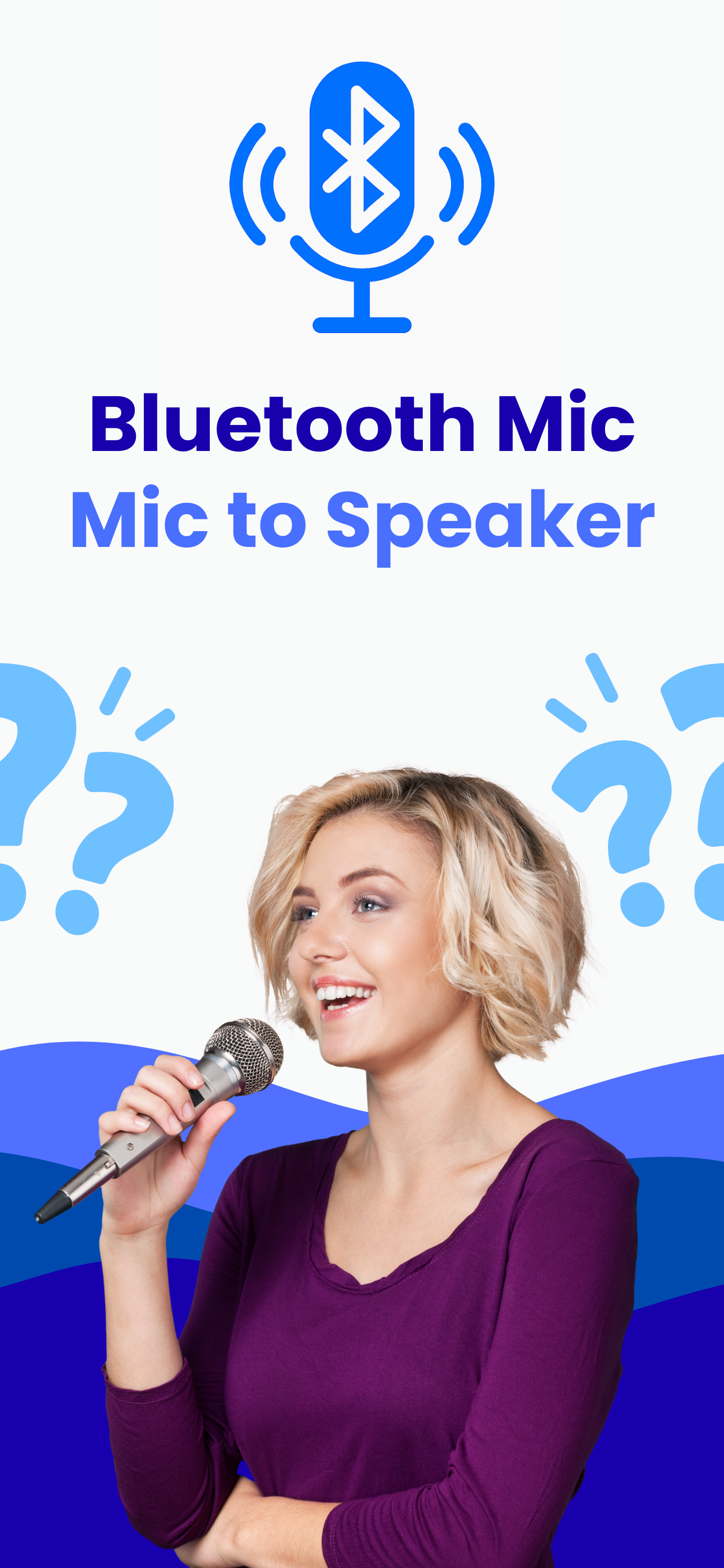 Bluetooth Mic App Store artwork showing a person singing into a microphone